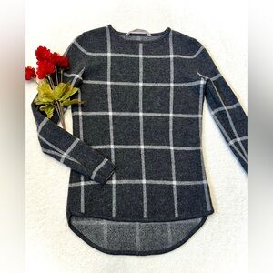Athleta Dakota 100% Extra Fine Merino Wool Plaid Sweater - XXS